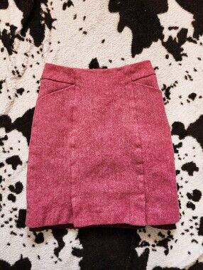 "BODEN" WOMEN'S WOOL MINI SKIRT - RASPBERRY